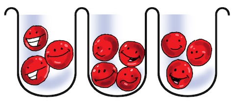 Các phân tử màu đỏ, dù lớn hơn, vẫn dư sức chui vào