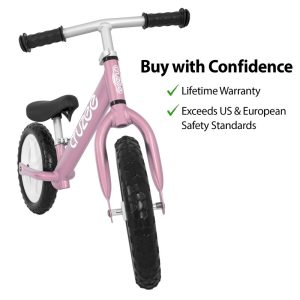 7 Amazon Pink Cruzee Balance Bike Front CAPTIONS_800x800